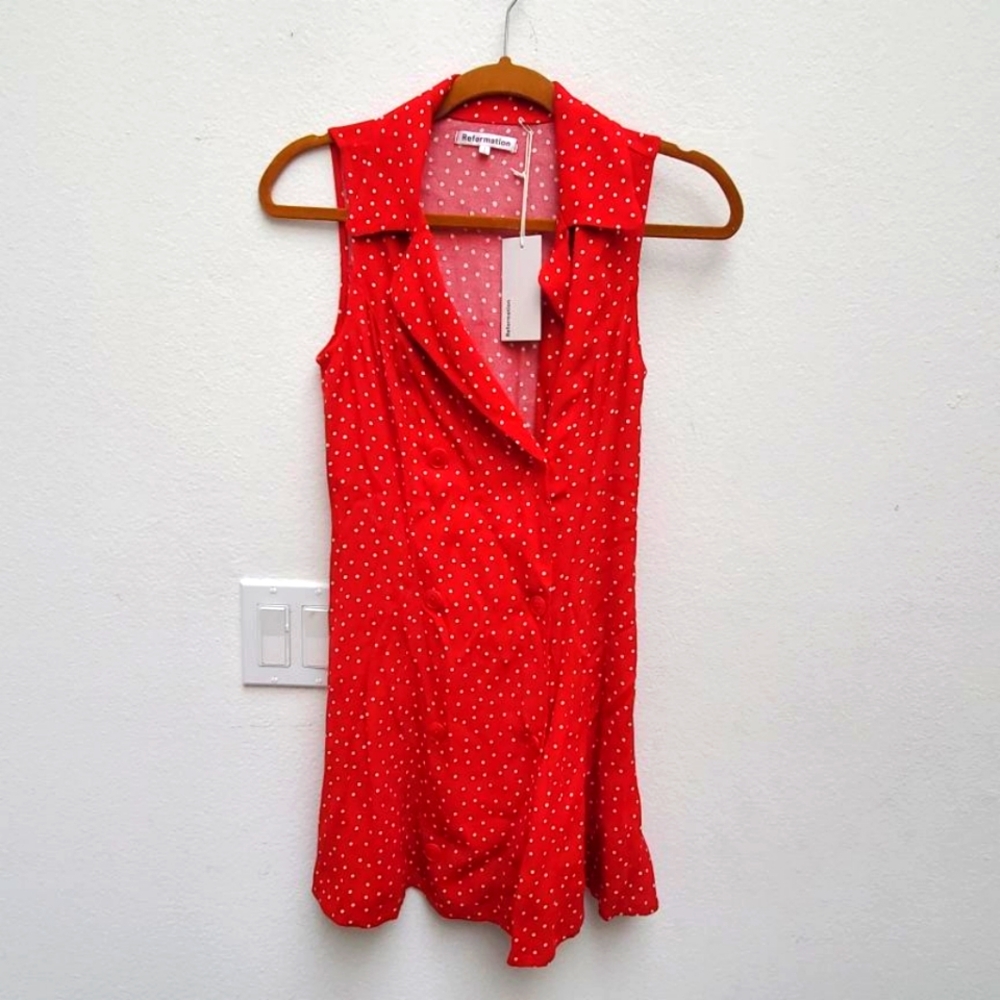 Reformation Red Polka Dot Dress